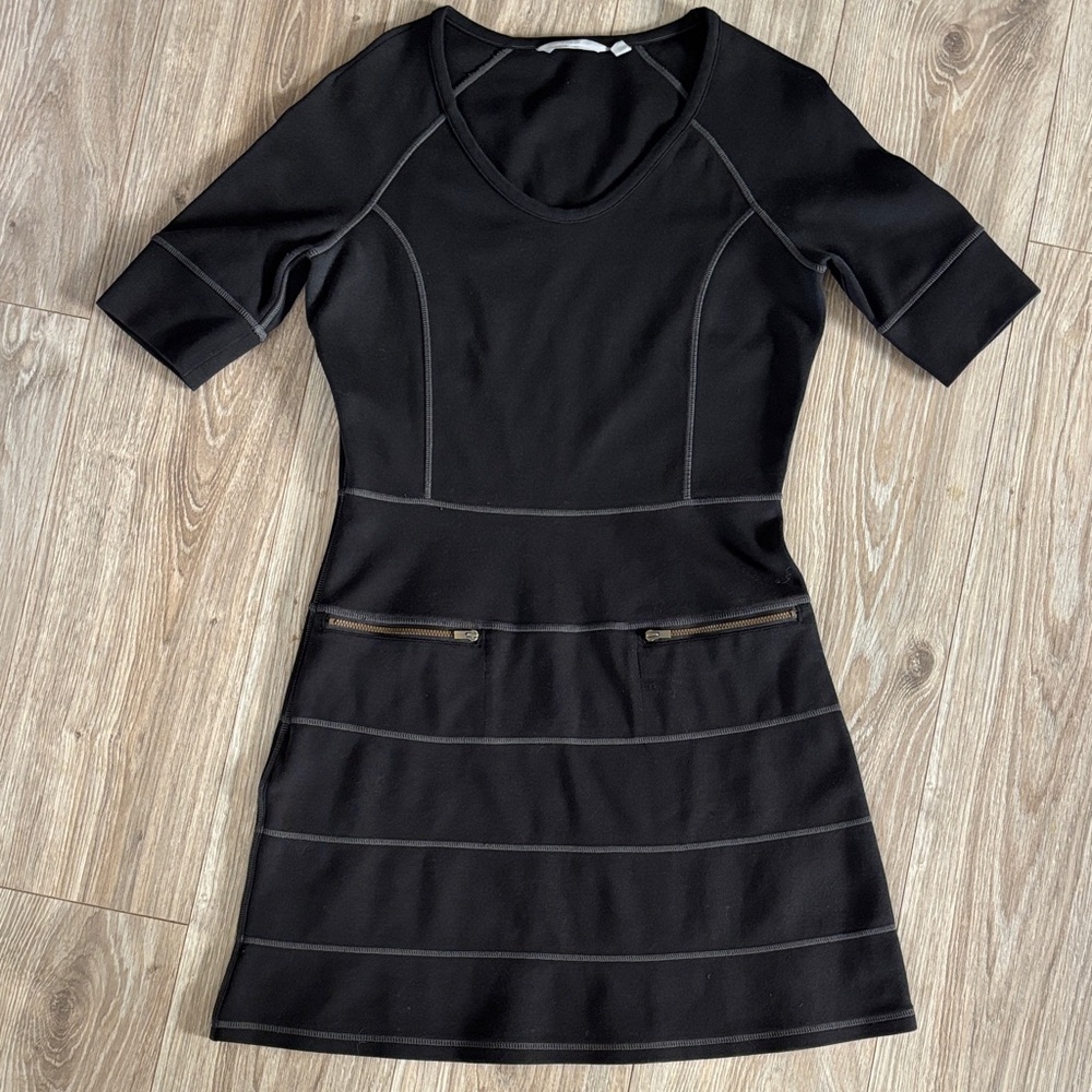 Athleta Black Mini Dress with Gray Accents
